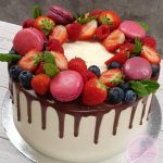 Chocolade drip met fruit